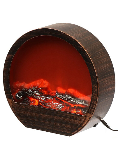 Фонарь декоративный 28х9.3х30.5 см, USB шнур, АА 3шт, пластик, стекло, Камин, M120025