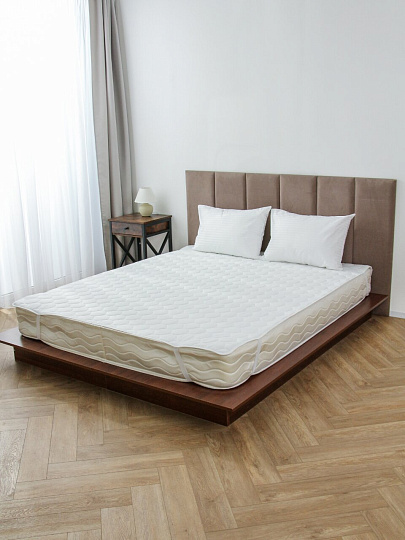 Наматрасник 140х200 см, бязь, синтепон, на резинке, Бэлио, 200 г/м2, Комфорт, стеганый, НСК-140