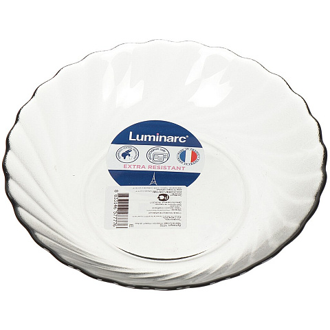 Тарелка суповая, стекло, 20.5 см, круглая, Trianon Graphite, Luminarc, N5761