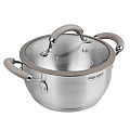 Кастрюля нержавеющая сталь, 5 л, с крышкой, крышка стекло, Rondell, Balance, RDS-755, индукция