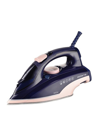 Утюг Polaris, PIR 3074 SG AA, 3000 Вт, керамика, вертикальное отпаривание, противокапельная система, система самоочистки, защита от накипи, 3 м, синий, розовый