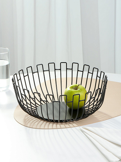 Ваза для фруктов, металл, 27х11.5 см, Y4-8036, черная