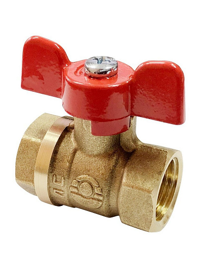 Кран для воды, 3/4", г-г, латунь, ручка-бабочка, DN 20, Valfex