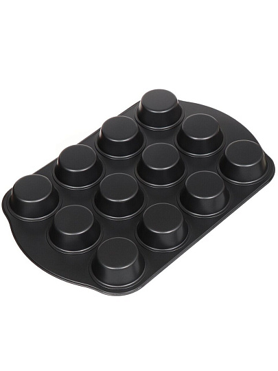 Форма для запекания сталь, 26.5х41х3.3 см, антипригарное покрытие, прямоугольная, 12 маффинов, Daniks, KB18305