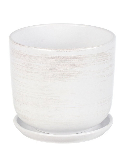 Горшок керамика, 1.5 л, 15х15.5 см, белый, Галактика №3, 008799