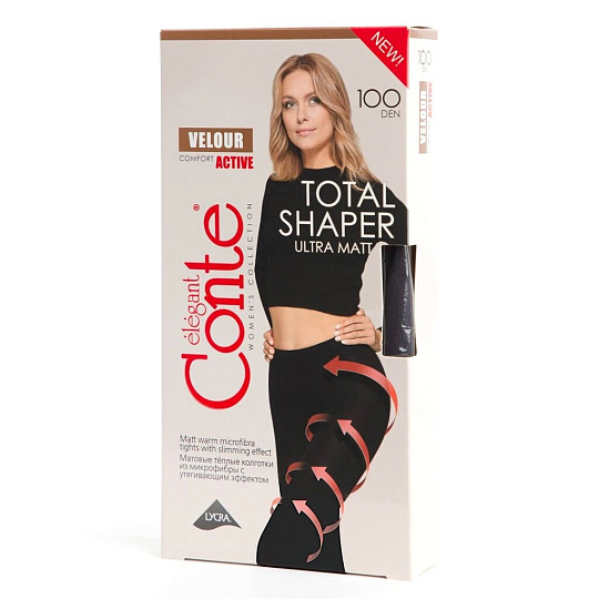 Колготки Conte, Elegant Velour Active, 100 DEN, р. 4, nero/черные, 19С-123СП