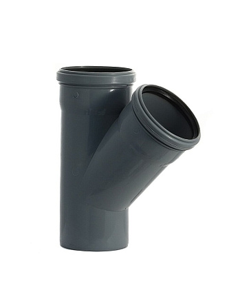 Тройник канализационный 110х110 мм, 45 °, РосТурПласт, полипропилен, 36575