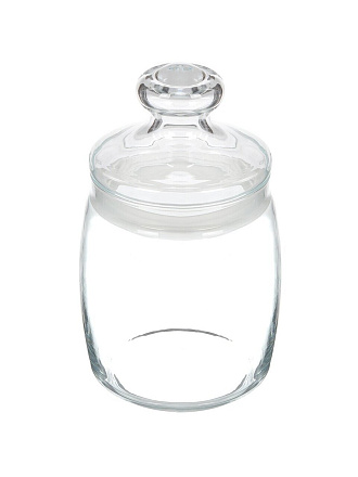 Банка для сыпучих продуктов, стекло, 0.92 л, 9.4х18.5 см, с крышкой, Pasabahce, Cesni, 97560В
