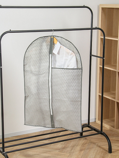 Чехол для одежды 60*90, с окном, сер волна, A190073