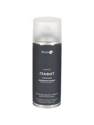 Эмаль аэрозольная, Elcon, декоративная, быстросохнущая, силикон-акриловая, матовая, графит, 520 мл