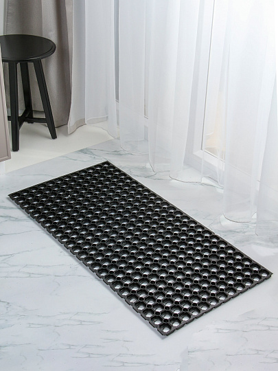 Коврик грязезащитный, 50х100х1.6 см, прямоугольный, резина, сквозные отверстия
