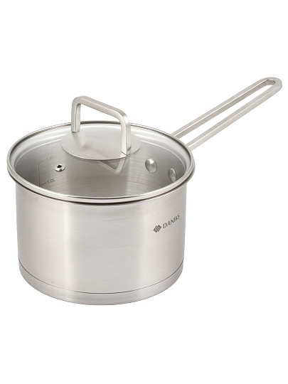 Ковш нерж, 1.9 л, крыш стекло, металл ручка, индукц, Daniks, Ирати, SD-01369-16S