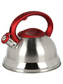 Чайник нержавеющая сталь, 2.8 л, со свистком, матовый, ручка с силиконовым покрытием, Daniks, красный, MSY-013R - фото 8