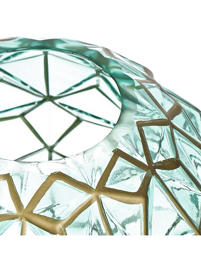 Ваза стекло, настольная, 18 см, Y6-6346, голубая