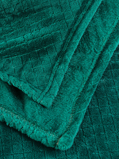 Плед евро, 200х220 см, велсофт жаккард, 100% полиэстер, Silvano, Ромб, зеленый, ST-330