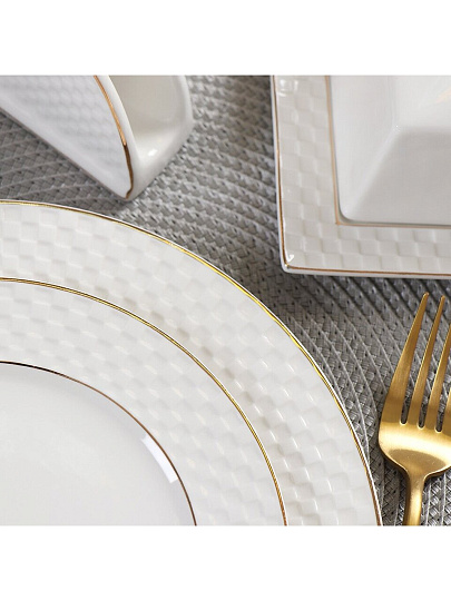 Блюдо керамика, овальное, 35 см, белое, Кембридж, Daniks, Y4-2737