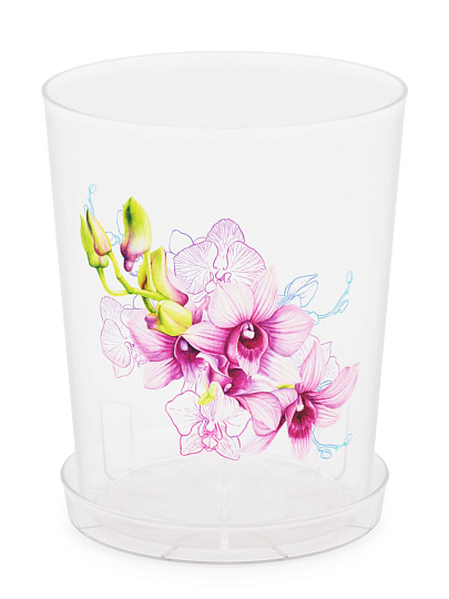 Горшок для цветов пластик, 1.2 л, 12.5х15 см, для орхидей, Альтернатива, М1603