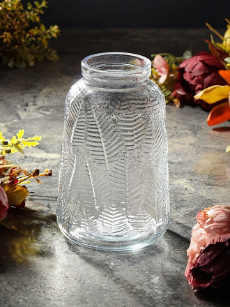 Ваза стекло, настольная, 20х11 см, Листья, Y6-10066