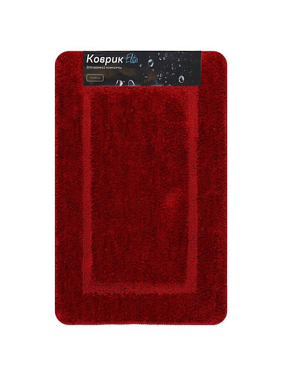 Коврик для ванной, 0.5х0.8 м, полиэстер, бордовый, Альпака, PU010244