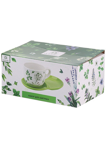 Чайная пара керамика, 2 предмета, на 1 персону, 500 мл, Dolomite, Душистые травы, 23х15х10.5 см, L2520953, подарочная упаковка