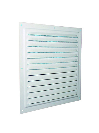 Решетка вентиляционная металл, 300х300 мм, с сеткой, белая, Viento, РМ3030
