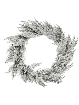 Венок новогодний 50 см, заснеженный, литье, Y4-8411