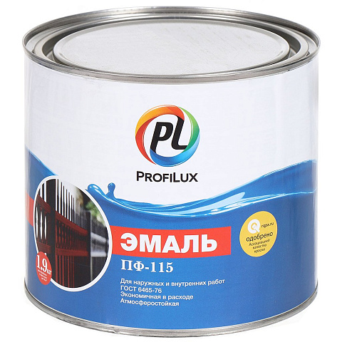 Эмаль Profilux, ПФ-115, алкидная, глянцевая, черная, 1.9 кг