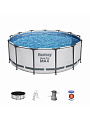 Бассейн каркасный Bestway, 396х122 см, Steel Pro Max, 5618W, фильтр-насос, лестница, тент, 12690 л - фото 6