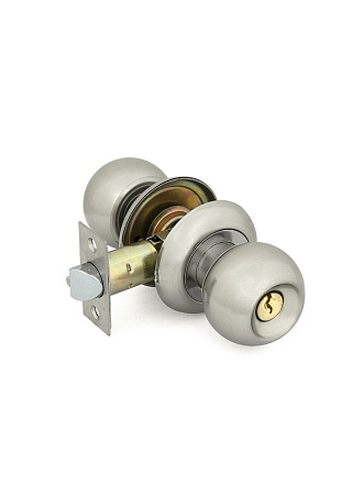 Защелка врезная, Palladium, 609 SN ET, 109885, с ключом, матовый никель