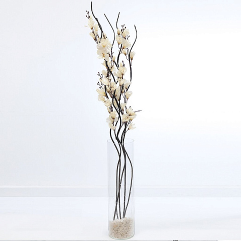 Цветок искусственный декоративный Тинги Цветы, 5 шт, 150 см, белый