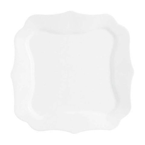 Тарелка десертная, стеклокерамика, 21 см, квадратная, Authentic White, Luminarc, Е4960/4701
