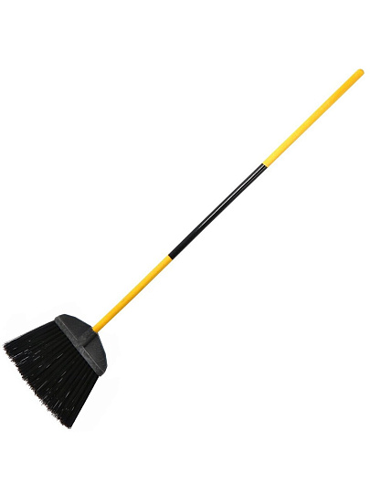 Метла синтетическая, плоская, с окрашенным черенком, Клевер