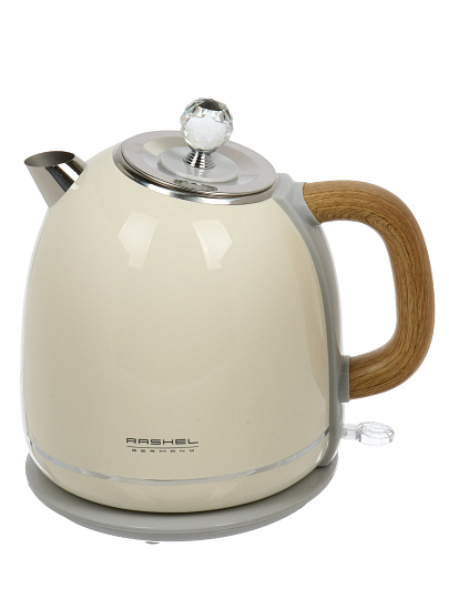 Чайник электрический RasheL, R-470-17, кремовый, 1.7 л, 1800 Вт, скрытый нагревательный элемент, нержавеющая сталь