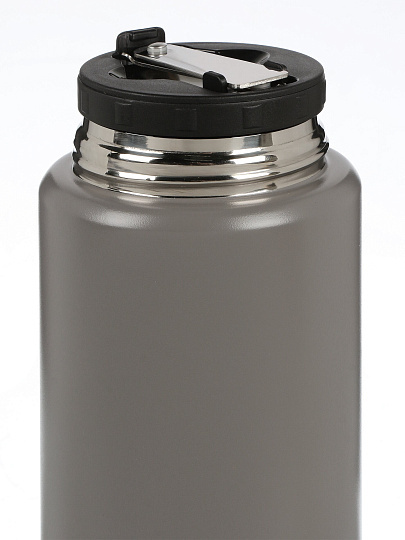 Термос для еды, нержавеющая сталь, 0.5 л, широкая горловина, Daniks, Эгида, колба нержавеющая сталь, с ложкой, с чехлом, серый, DTS-500