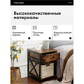 Прикроватная тумба 60х40х40 см, ДСП+сталь, коричнево-черная, Лофт, LET022B01 - фото 9