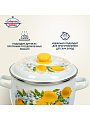 Кастрюля эмалированная сталь, 5.5 л, крышка сталь, сферический, Сибирские товары, Лимоны, 3MC221P, индукция - фото 6