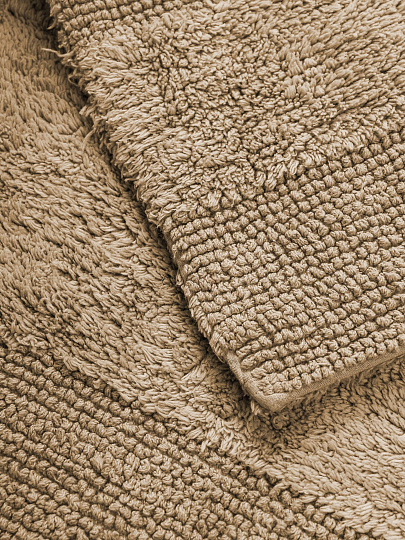 Коврик для ванной хлопок, 0.5Х0.8 м, бежевая полоса, Silvano, Лиона