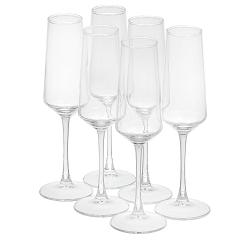 Набор бокалов для шампанского, 250 мл, стекло, 6 шт, Y6-10170