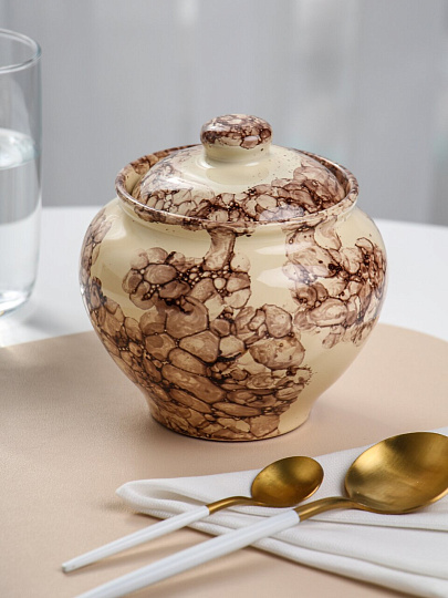 Горшок для запекания керамика, 0.85 л, Псковский Гончар, Паутинка, НХП-ПС-049, ПГ072-00092882