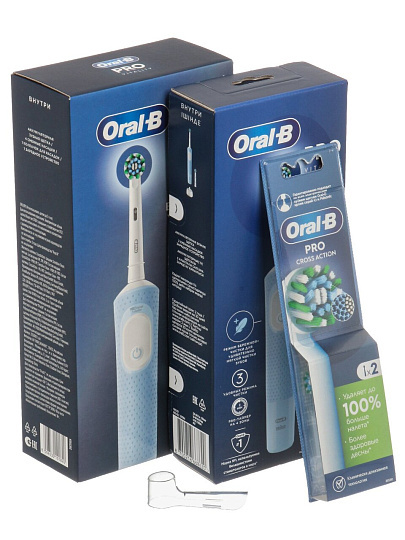 Набор подарочный Oral-B, электрическая зубная щетка D103.423.3 тип 3708+сменная насадкаCrossAction EB50
