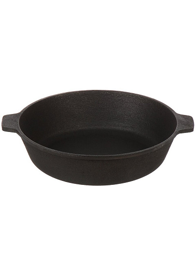 Жаровня чугун, 24 см, с двумя ручками, Гурман, DavrMetall, индукция