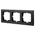 Рамка трехпостовая, горизонтальная, пластик, черный бархат, без вставки, Lezard, Vesna, 742-4200-148 - фото 2