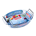 Форма для запекания стекло, 27х39 см, 4 л, овальная, с решеткой, Pyrex, Irresistible, 412U000/2019