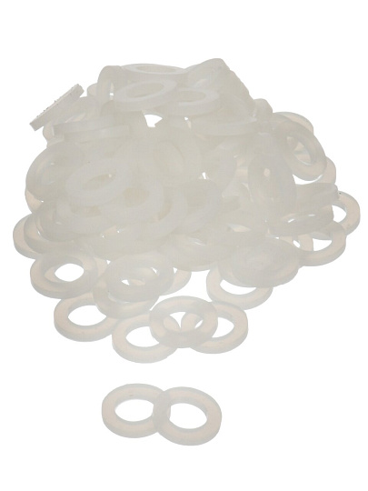 Прокладка уплотнительная 100 шт, 1/2'', 10.5х19х2 мм, силикон, СантехКреп, 2.12.1.Ф