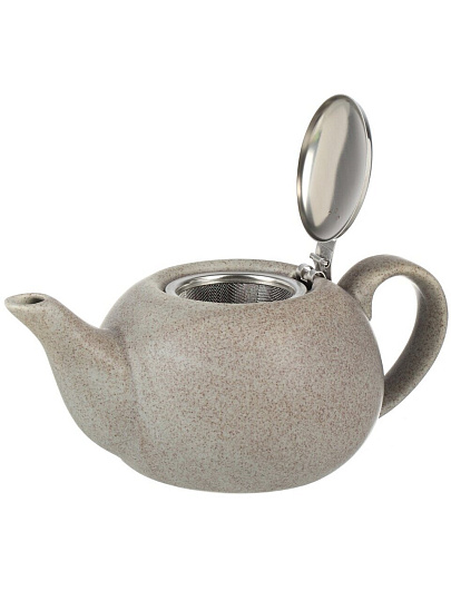 Чайник заварочный керамика, 0.75 л, с ситечком, Elrington, Феличита, 109-06020, коричневый