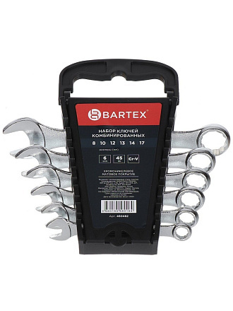 Ключ комбинированный, 6 предметов, Bartex, 8-17 мм, CrV, подвес