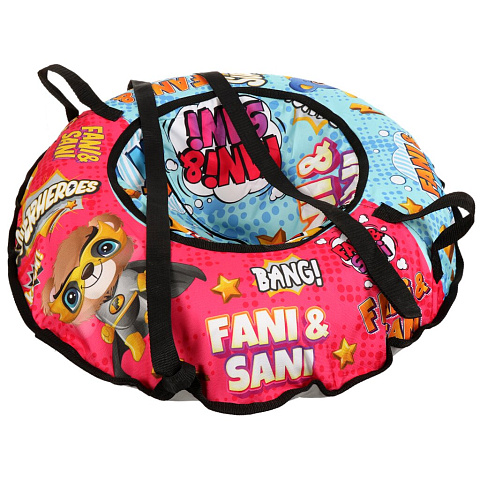 Санки-ватрушка Fani Sani, Супер Герои PROFFI, 80 см, 80 кг, с буксировочным тросом, с ручками, 84215
