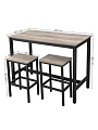 Комплект мебели 90х120х60 см, сталь, дерево, стол и 2 барных стула 40х30х65 см, нагрузка на стул до 120 кг, Лофт, LBT015B00 - фото 13