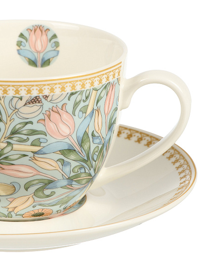 Чайная пара фарфор, 2 предмета, на 1 персону, 260 мл, Fioretta, Flowers, TDS584, подарочная упаковка