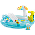 Игровой центр-бассейн Intex, 173х189х203 см, Крокодил, 57129NP, 180 л, горка, круг-утка, ведерко, 2 гриба, от 3 лет